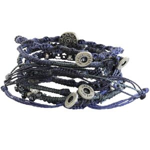 Wakami Earth Bracelet, 6.5-7" Indigo Navy Blue 7 Strand wa0389-103