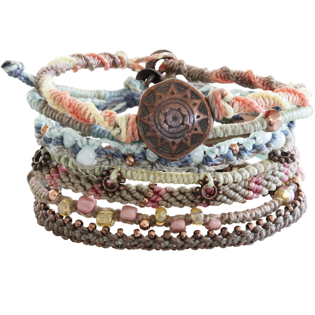 wakami・WA0389-102・Earth Bracelet・7本セット・Beige The Earth Bracelet - Original - Set of 7 – Wakami Global