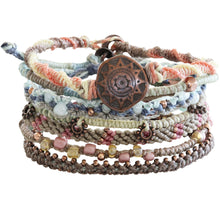 Wakami Earth Bracelet, 6.5-7" Multi Pastel Morning Day 7 Strand wa0389-10