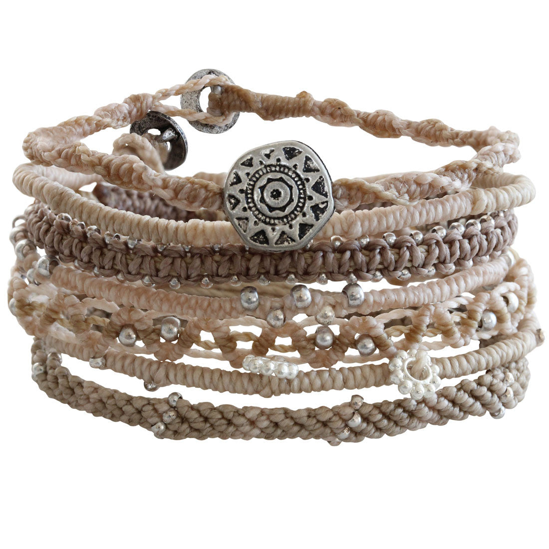 wakami・WA0389-102・Earth Bracelet・7本セット・Beige Wakami Earth Bracelet, 6.5-7