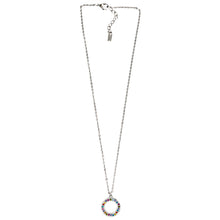 Patricia Locke Eddy Sterling Silver Plated Swarovski Round Ring Rainbow Pendant Necklace, NK0612S Celebration