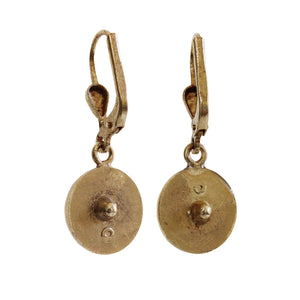 Catherine Popesco 14k Gold Plated Enamel Petite Round Crystal Earrings, 3020G Black