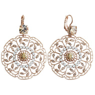 Mariana "Kalahari" Rose Gold Plated Filigree Floral Crystal Earrings, 1210 1078mr