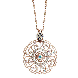 Mariana "On A Clear Day" Rose Gold Plated Filigree Pendant Crystal Necklace, 5210 0011ABmr