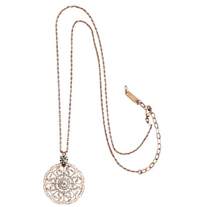 Mariana "On A Clear Day" Rose Gold Plated Filigree Pendant Crystal Necklace, 5210 0011ABmr