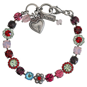 Mariana "Enchanted" Silver Plated Must-Have Blossom Crystal Bracelet, 4173/3 M1156sp