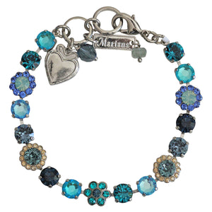 Mariana "Fairy Tale" Rhodium Plated Must-Have Blossom Crystal Bracelet, 4173/3 1157ro