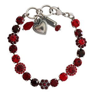 Mariana "Lady in Red" Silver Plated Must-Have Blossom Crystal Bracelet, 4173/3 1070