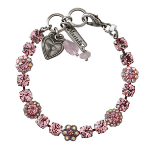 Mariana "Pretty in Pink" Silver Plated Must-Have Blossom Crystal Bracelet, 4173/3 2230