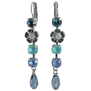 Mariana "Fairy Tale" Rhodium Plated Floral Crystal Dangle Earrings, 1504/1 1157ro