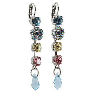 Mariana "Sweet Summer" Rhodium Plated Floral Crystal Dangle Earrings, 1504/1 27ro