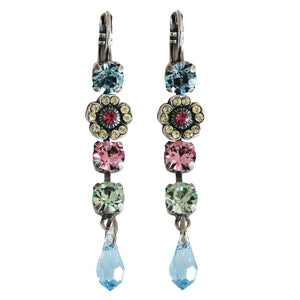 Mariana "Spring Flowers" Silver Plated Floral Crystal Dangle Earrings, 1504/1 2141
