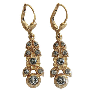 Catherine Popesco 14k Gold Plated Petite Flower Leaf Floral Earrings, 9529G Gray