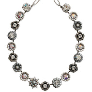 Mariana "Crystal Pearls" Silver Plated Flower Garden Crystal Necklace, 3123 M48001