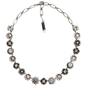 Mariana "Crystal Pearls" Silver Plated Flower Garden Crystal Necklace, 3123 M48001