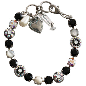 Mariana "Black and White Affair" Silver Plated Must-Have Pavé Crystal Bracelet, 4044 M87280