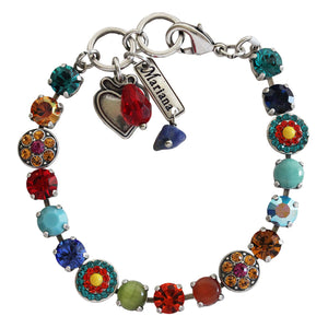 Mariana "Fantasy" Silver Plated Must-Have Pavé Crystal Bracelet, Rainbow Multi Color 4044 10370