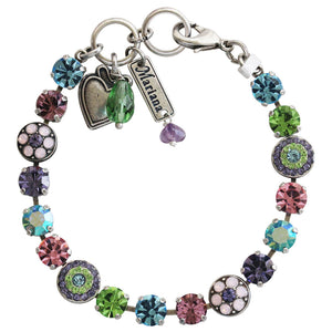 Mariana "Pastel Rainbow" Silver Plated Must-Have Pavé Crystal Bracelet, Multi Color 4044 88