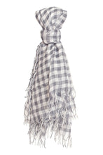 Chan Luu Cashmere and Silk Scarf Wrap - Ebony White Metallic Gingham BRH-SC-448