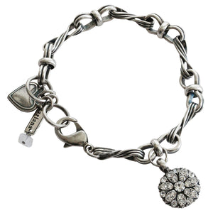 Mariana "On A Clear Day" Silver Plated Twist Chain Link Guardian Angel Crystal Bracelet, 4026/3 001001