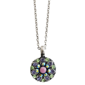 Mariana "Flower Power" Guardian Angel Silver Plated Pendant Crystal Necklace, 5212 27