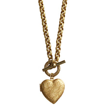 Catherine Popesco 14k Gold Plated Heart Locket Toggle Necklace, 16.5" 1564G