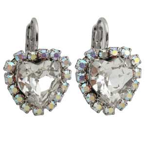 Mariana "On A Clear Day" Rhodium Plated Heart Crystal Earrings, 1100/14 0011ABro
