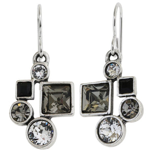 Patricia Locke Hotsy Totsy Sterling Silver Plated Earrings, Black and White EF0952S
