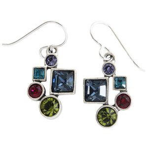 Patricia Locke Hotsy Totsy Sterling Silver Plated Swarovski Crystal Multi Color Earrings, Celebration EF0952S