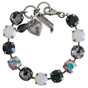 Mariana "Mood Indigo" Silver Plated Lovable Round Crystal Bracelet, 4474 1069