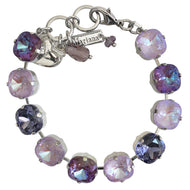 Mariana "Purple Mix" Rhodium Plated Cushion Cut Crystal Bracelet, 4326/2 021-11ro