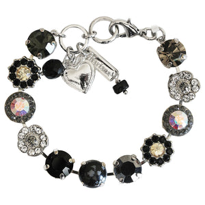 Mariana "Adeline" Rhodium Plated Lovable Rosette Crystal Bracelet, 4084 M1094ro
