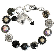 Mariana "Adeline" Rhodium Plated Lovable Rosette Crystal Bracelet, 4084 M1094ro