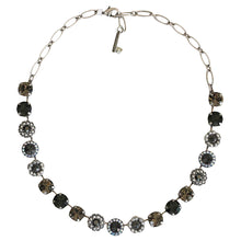 Mariana "Black Diamond" Silver Plated Lovable Rosette Crystal Necklace, 3084 747