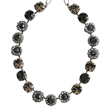 Mariana "Black Diamond" Silver Plated Lovable Rosette Crystal Necklace, 3084 747