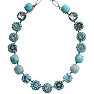 Mariana "Bliss" Silver Plated Lovable Rosette Crystal Necklace, 3084 2672