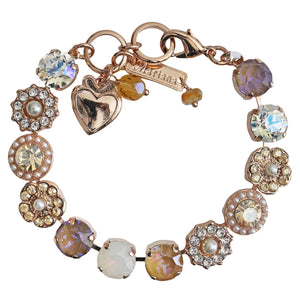 Mariana "Butter Pecan" Rose Gold Plated Lovable Mixed Element Sun-Kissed Crystal Statement Bracelet, 4045/1 1153rg