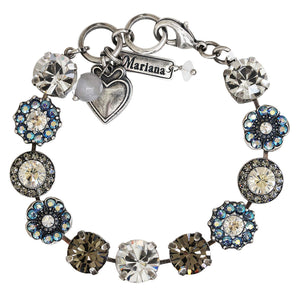 Mariana "Ice" Silver Plated Lovable Rosette Crystal Bracelet, Moonlight Shimmer 4084 512
