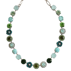 Mariana "Fern" Silver Plated Lovable Mixed Element Crystal Necklace, 3045/1SO2 M2143