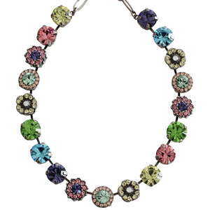 Mariana "Flower Power" Silver Plated Lovable Rosette Crystal Necklace, 3084 803