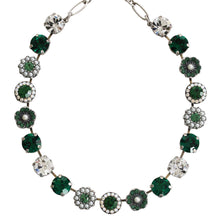 Mariana "Green with Envy" Silver Plated Lovable Rosette Crystal Necklace, 3084 3001