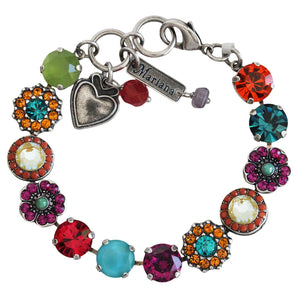 Mariana "Masai" Silver Plated Lovable Mixed Element Crystal Bracelet, 4045/1 M1077