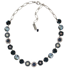 Mariana "Mood Indigo" Silver Plated Lovable Rosette Crystal Necklace, 3084 1069