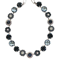 Mariana "Mood Indigo" Silver Plated Lovable Rosette Crystal Necklace, 3084 1069