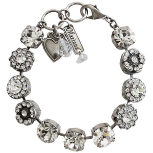 Mariana "On A Clear Day" Silver Plated Lovable Rosette Crystal Bracelet, 4084 001001