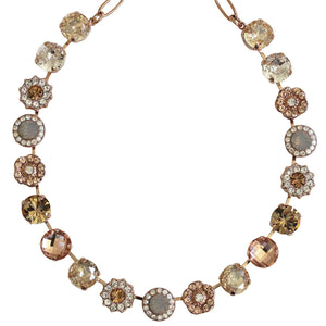 Mariana "Peace" Rose Gold Plated Lovable Rosette Crystal Necklace, 3084 1125rg