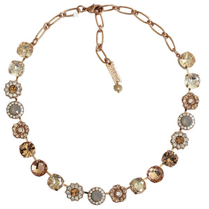 Mariana "Peace" Rose Gold Plated Lovable Rosette Crystal Necklace, 3084 1125rg