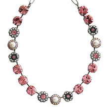 Mariana "Pretty in Pink" Silver Plated Lovable Rosette Crystal Necklace, 3084 M48223