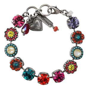 Mariana "Poppy" Silver Plated Lovable Rosette Crystal Bracelet, 4084 1909