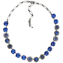 Mariana "Blue Royale" Silver Plated Lovable Rosette Crystal Necklace, 3084 M48206